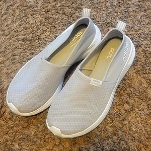 Women's Gray Adidas Slip-ons